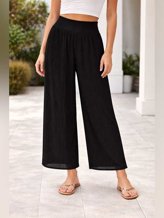Tristan Pants - Tristan Black Wide-Leg Pants
